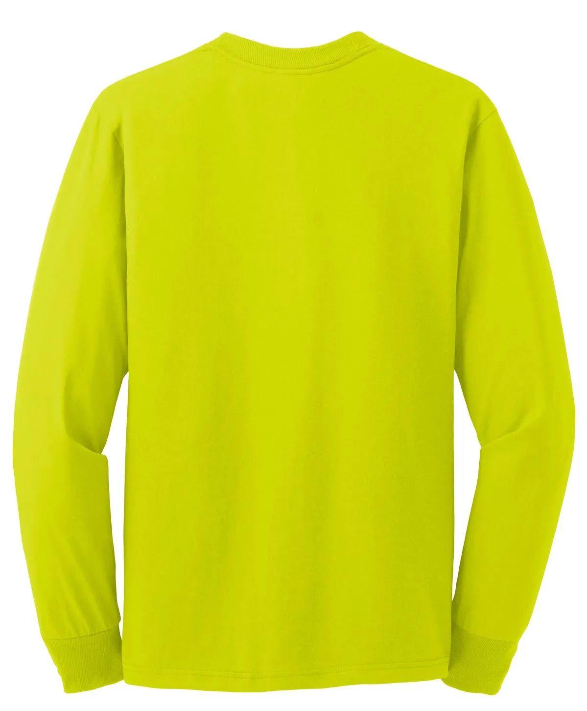 Jerzees Dri-Power 50/50 Cotton/Poly Long Sleeve T-Shirt.  29LS Safety Green