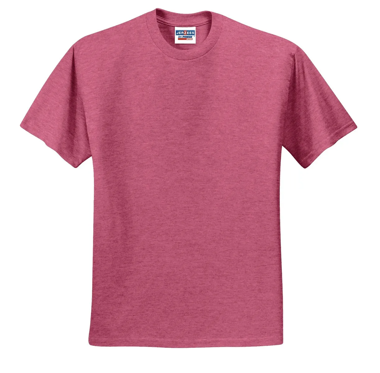 Jerzees  Dri-Power 50/50 Cotton/Poly T-Shirt.  29M Vintage Heather Red