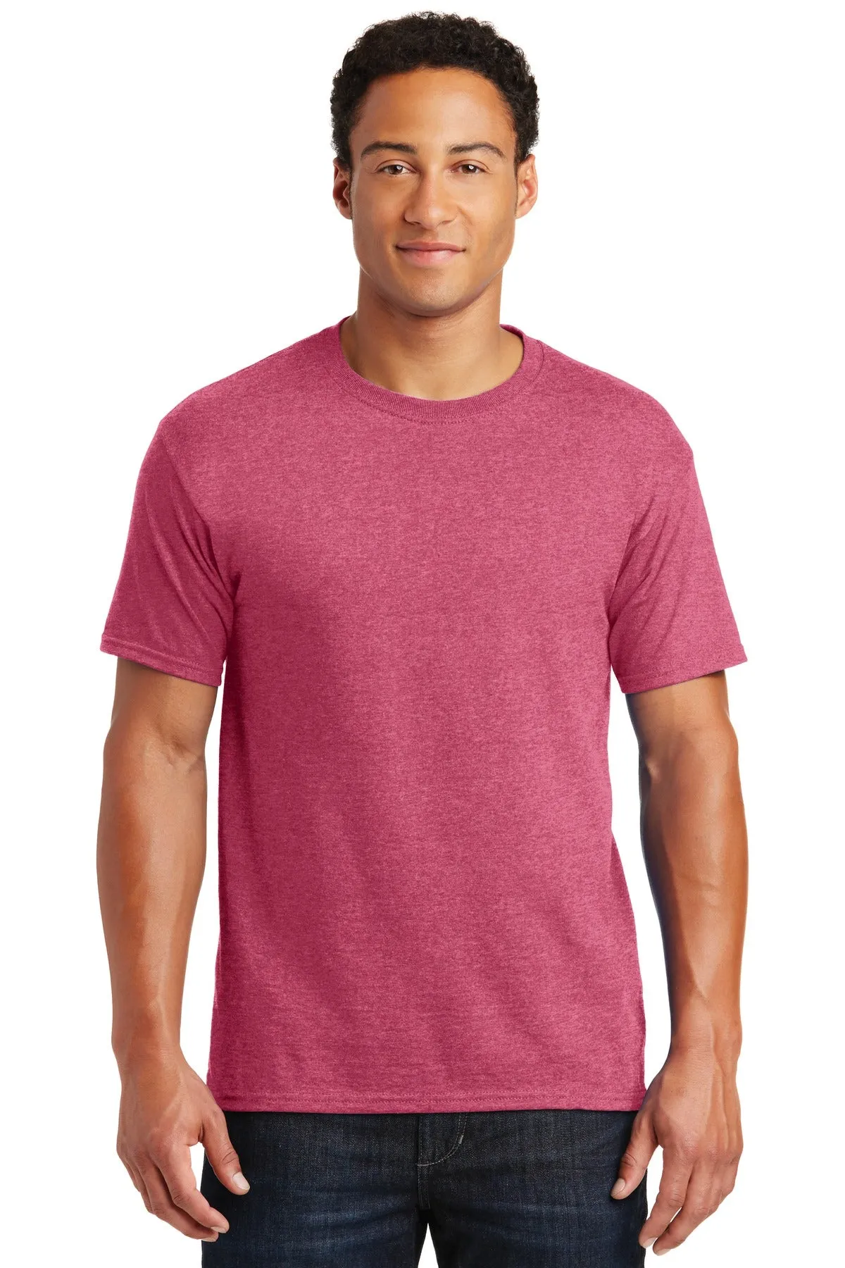 Jerzees  Dri-Power 50/50 Cotton/Poly T-Shirt.  29M Vintage Heather Red