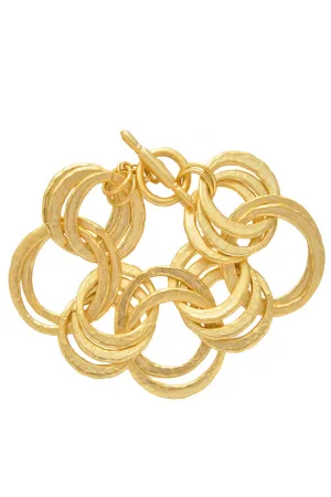 KENNETH JAY LANE HAMMERED Gold Links Bracelet