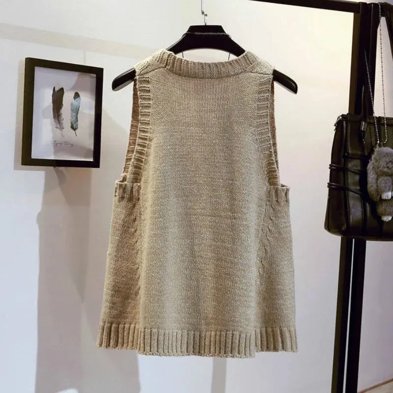 Korean Style Plus Size Autumn Sleeveless Vest
