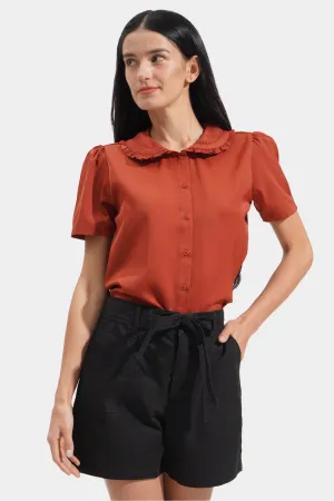 Lace Collar Button Down Shirt