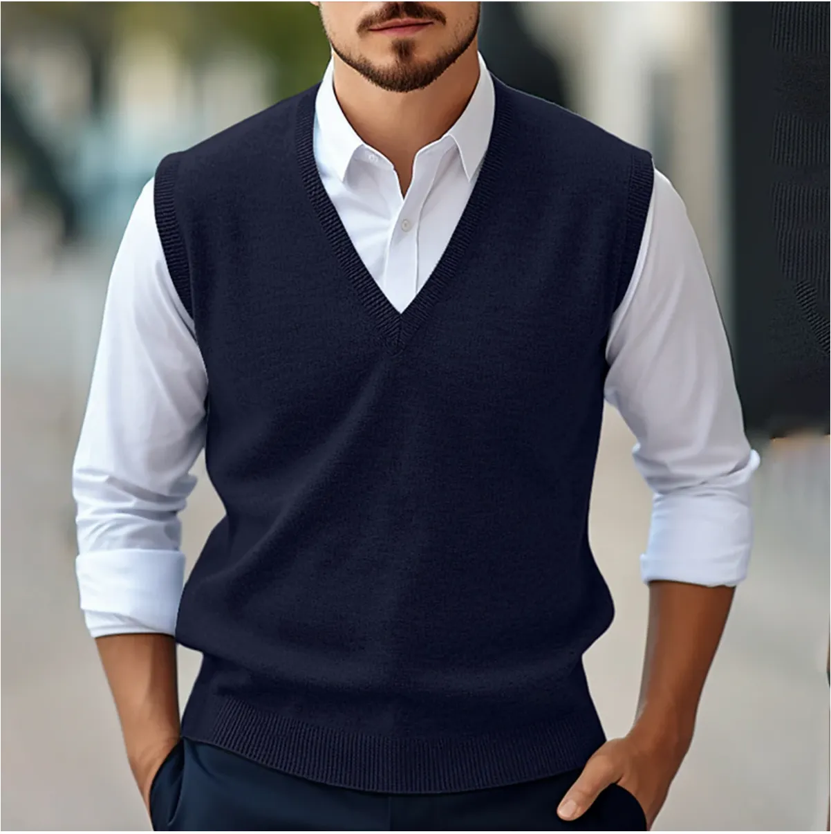 Larry | Sleeveless Sweater With V-Neck