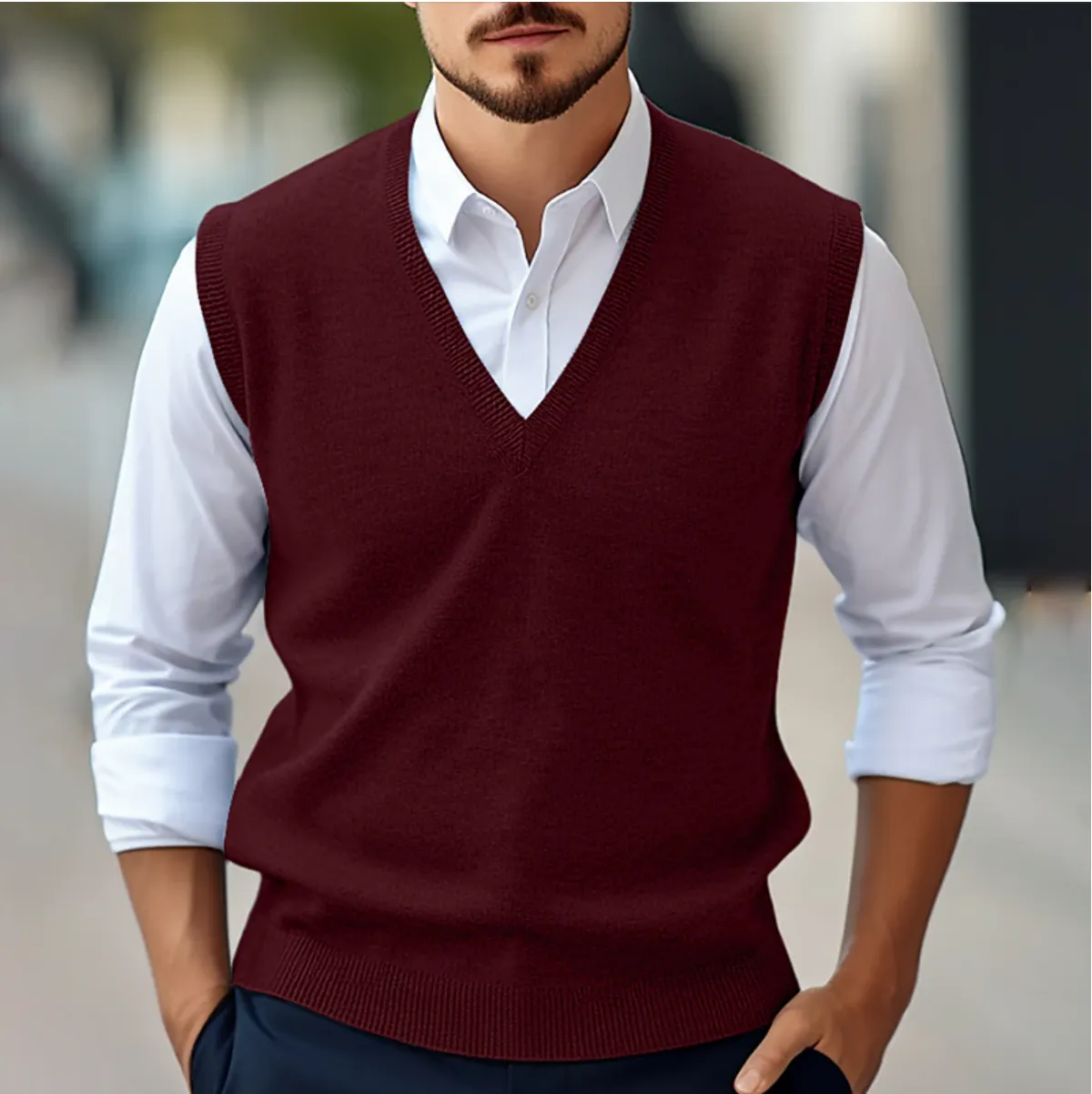 Larry | Sleeveless Sweater With V-Neck