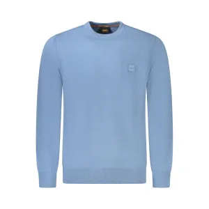 Light Blue Cotton Men Sweater