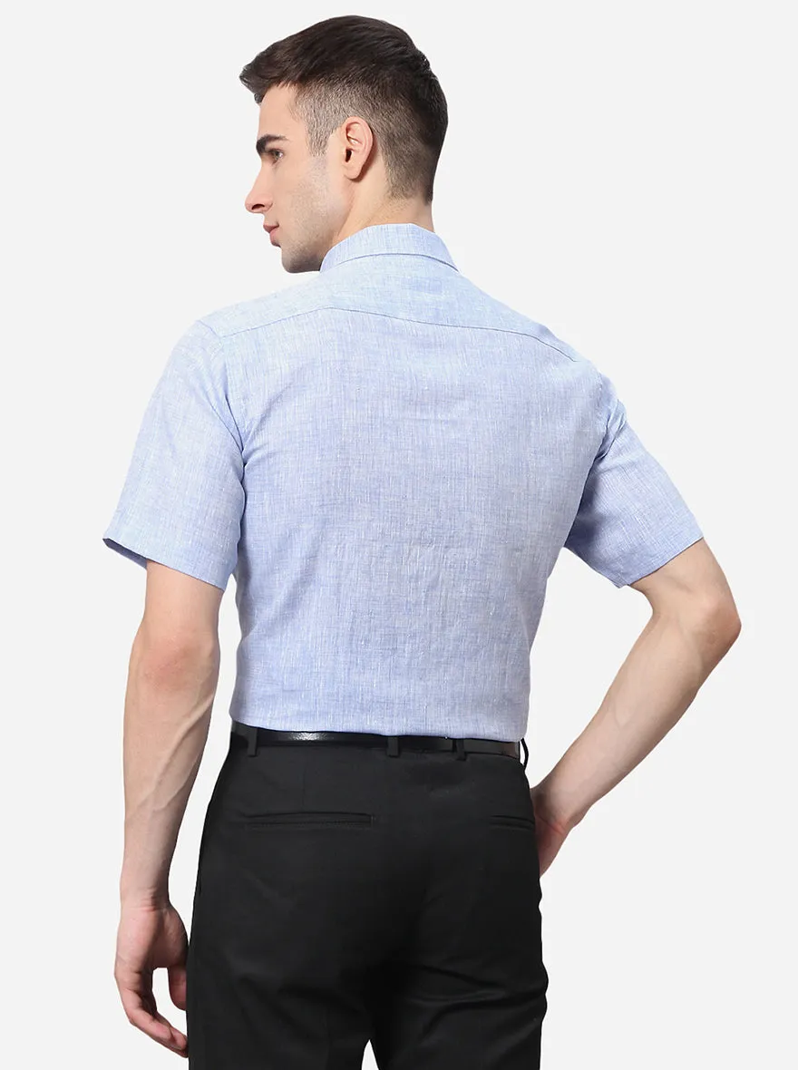 Light Blue Solid Regular Fit Formal Shirt | JadeBlue