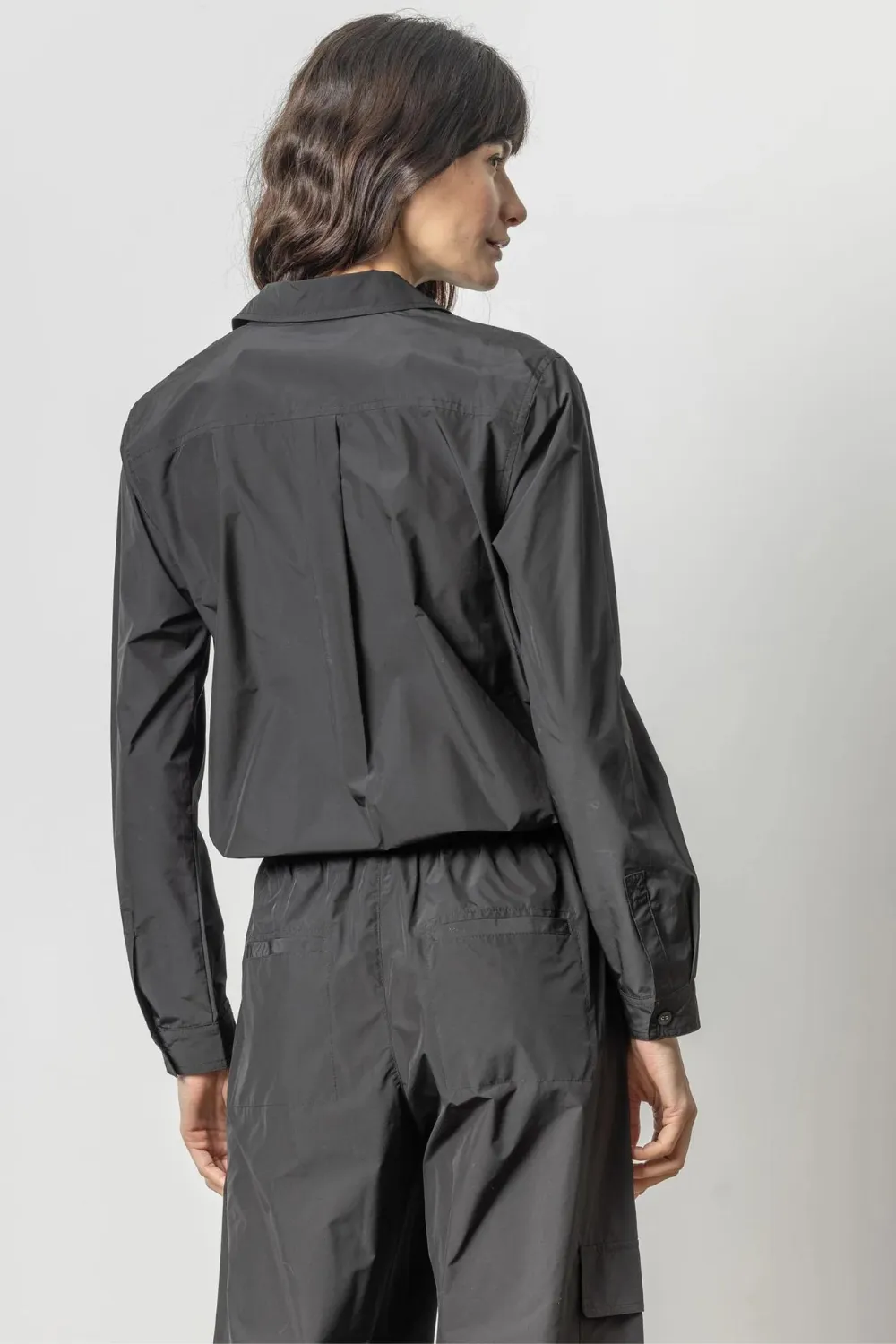 Lilla P Nylon Drawstring Button Down