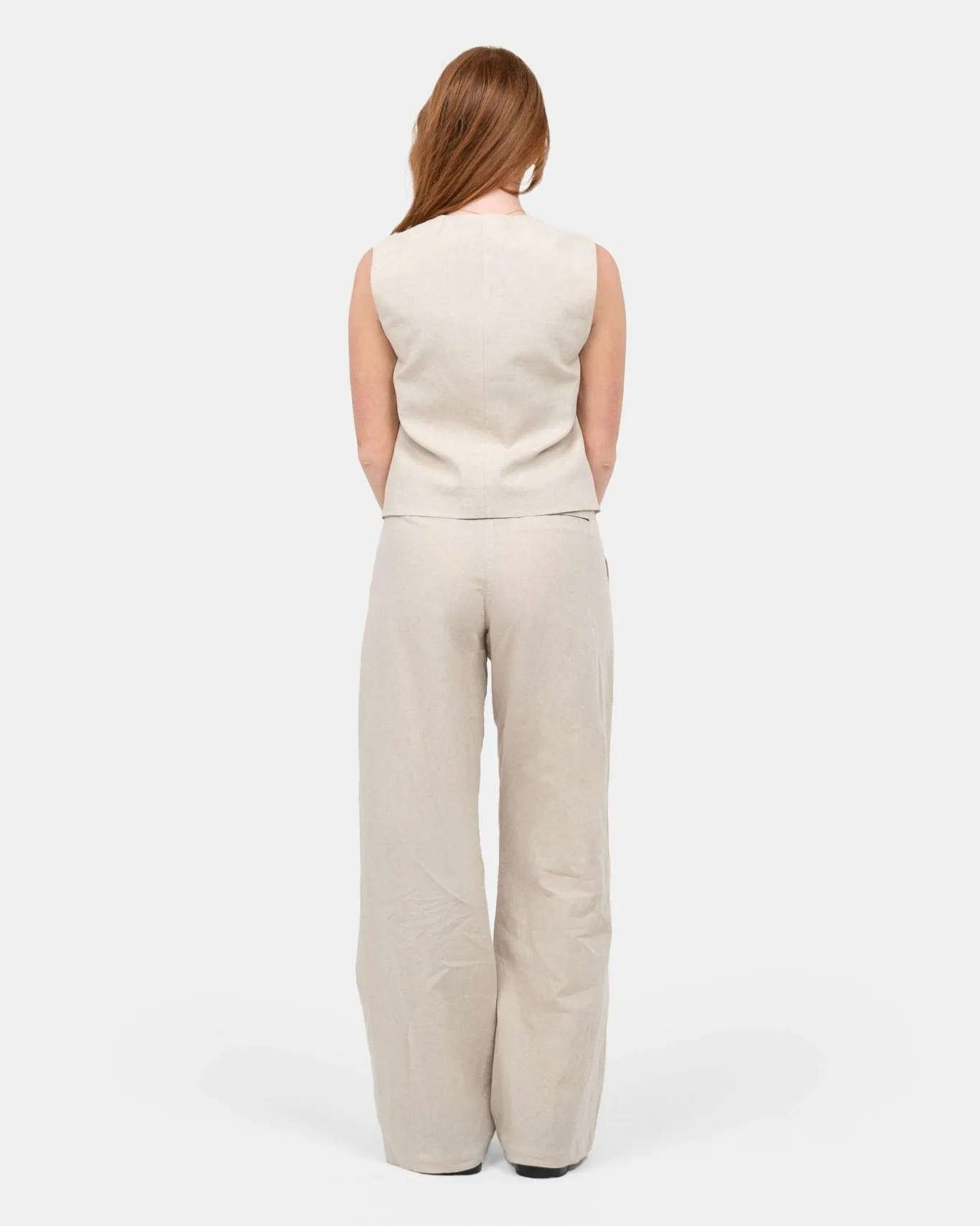 Linen Suit Pants Beige