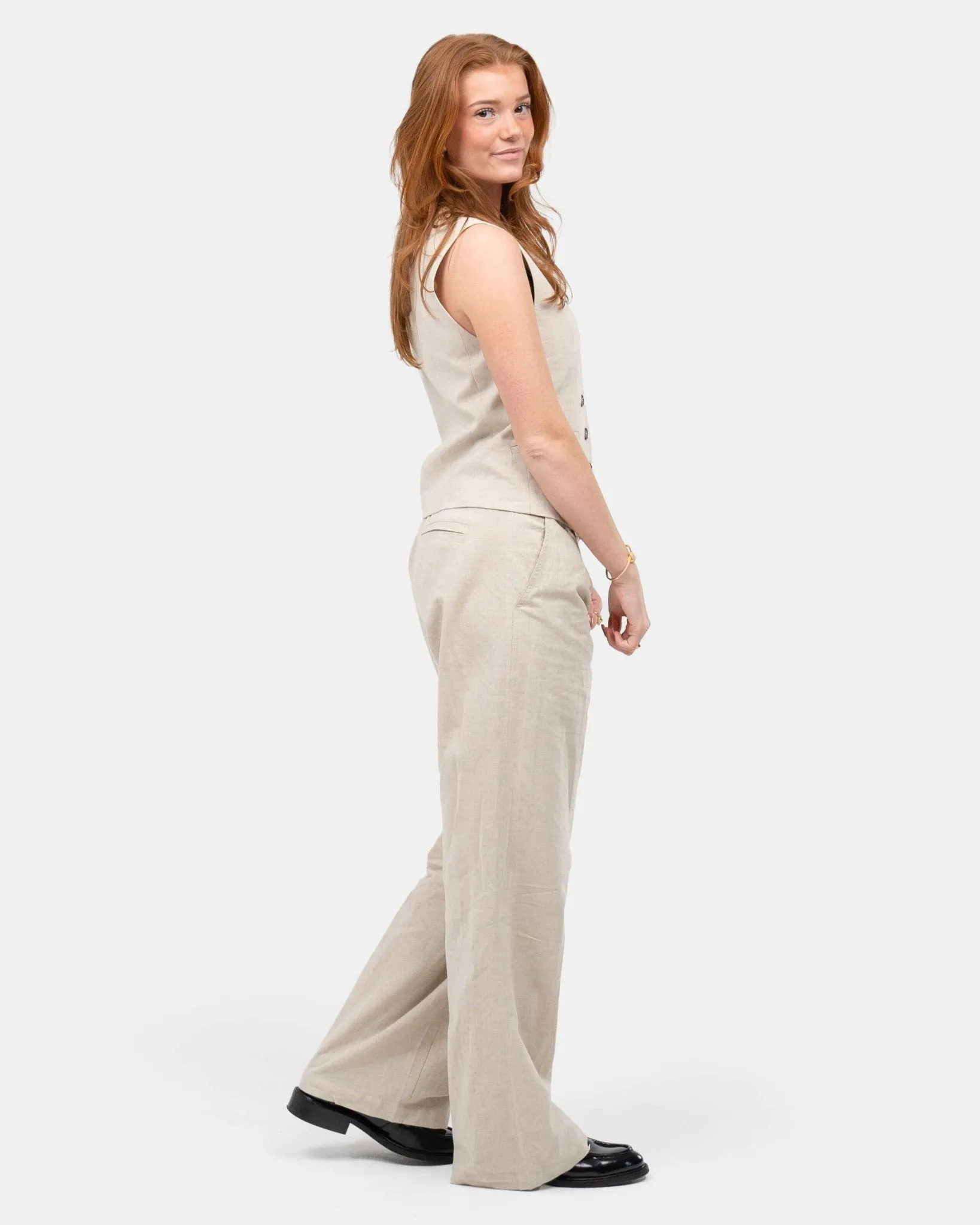 Linen Suit Pants Beige