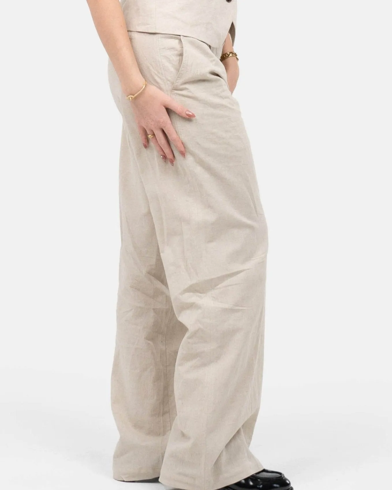 Linen Suit Pants Beige