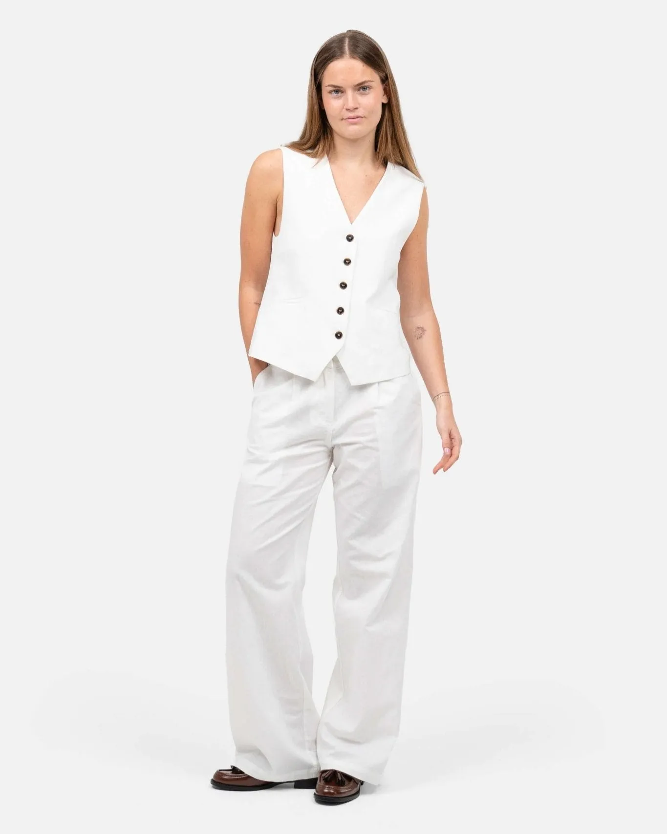 Linen Suit Pants White