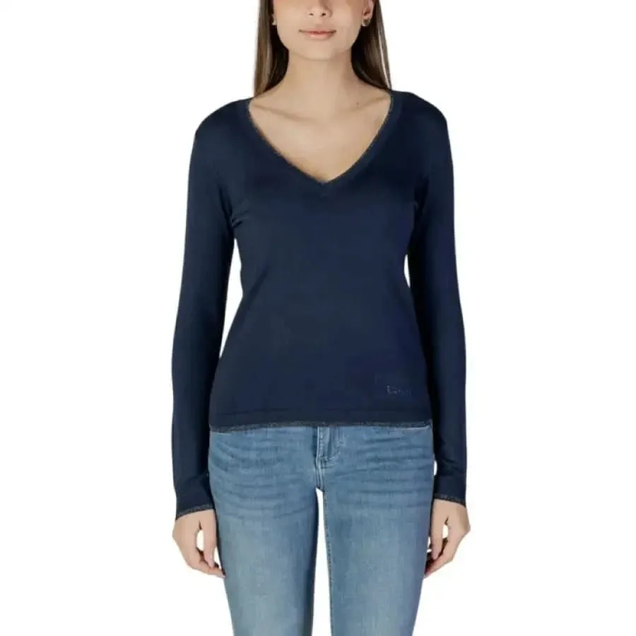 Liu Jo Women's Black V-Neck Long T-Shirt