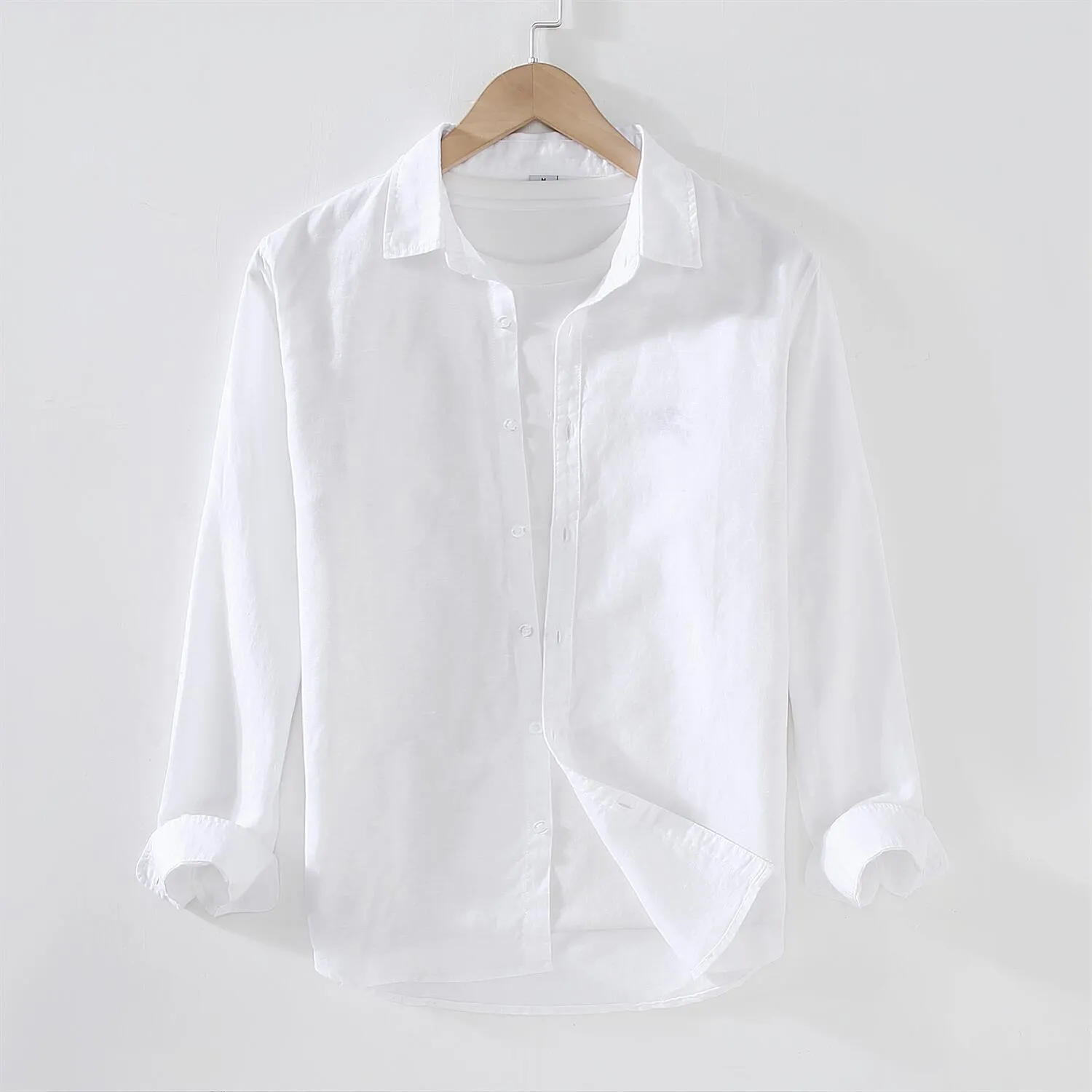 Long Sleeve Cotton Linen Casual Shirt