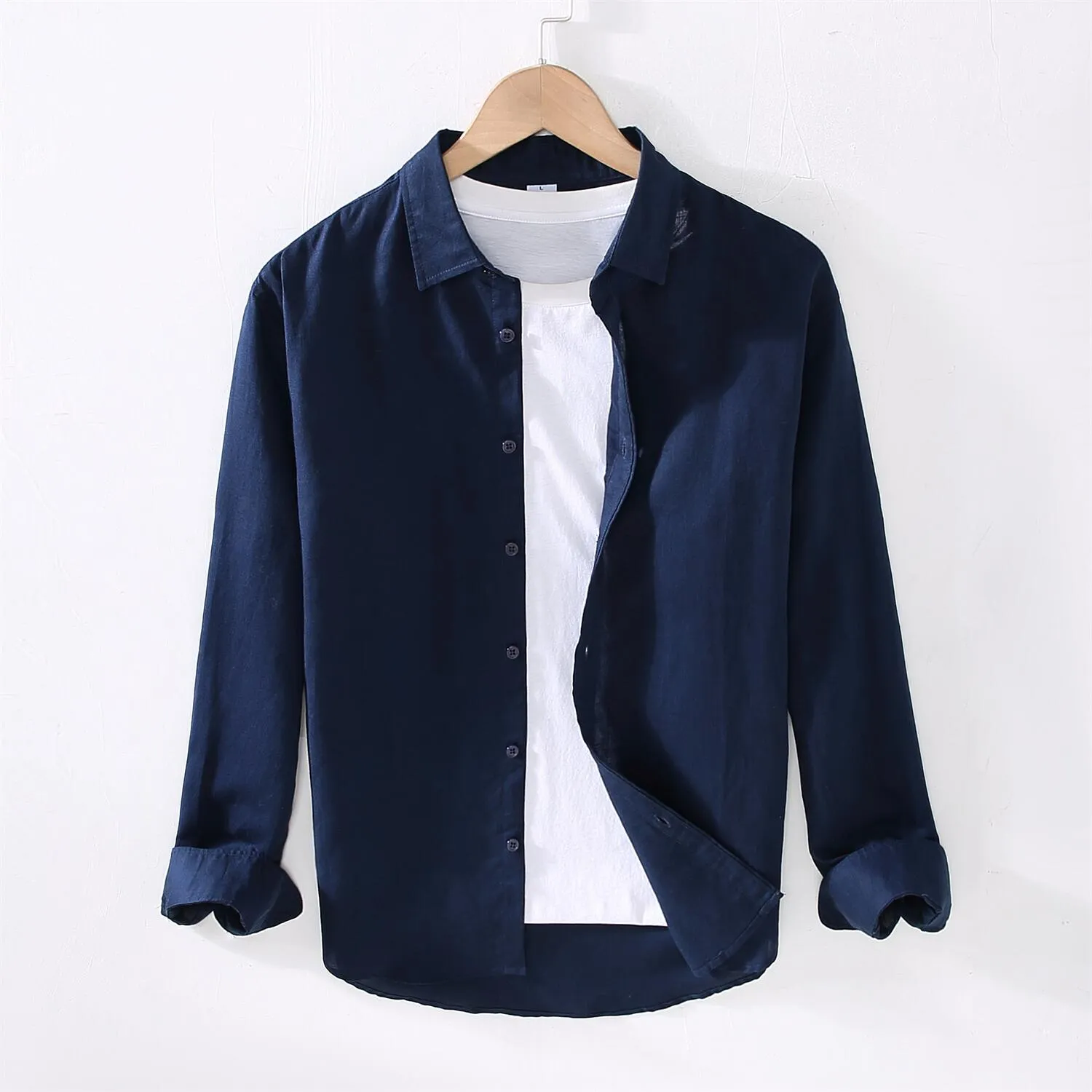 Long Sleeve Cotton Linen Casual Shirt