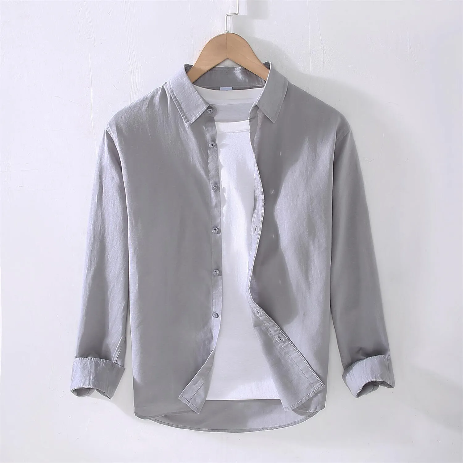 Long Sleeve Cotton Linen Casual Shirt