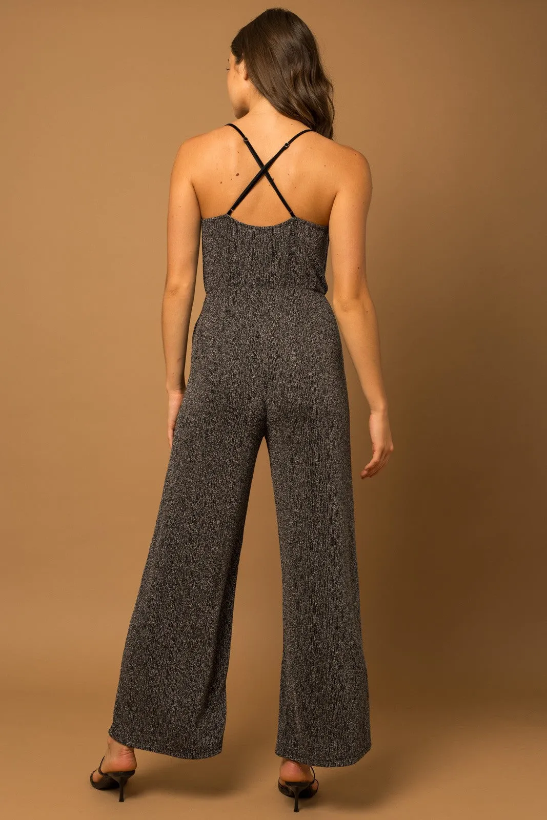 Lurex Cowl Neck Jumpsuit - Final Sale