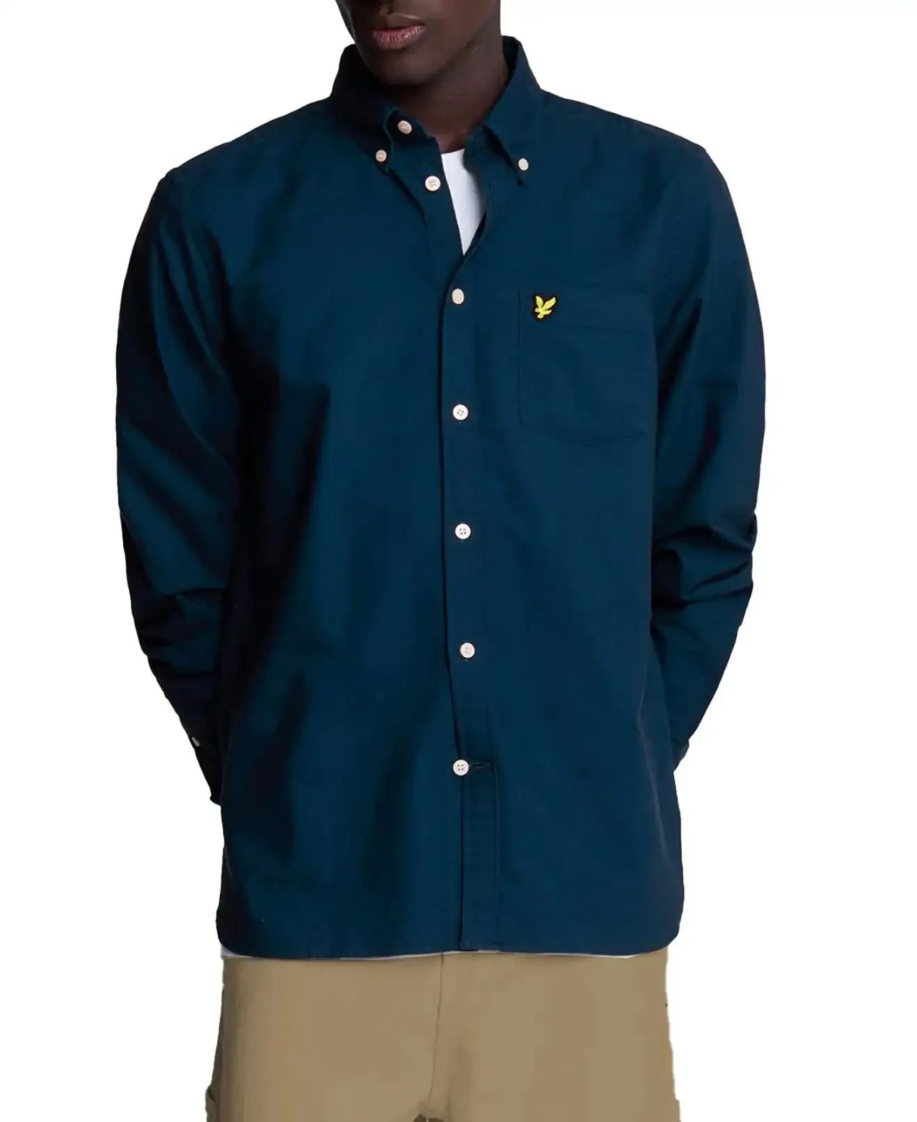 Lyle & Scott Mens Plain Oxford Shirt Apres Navy