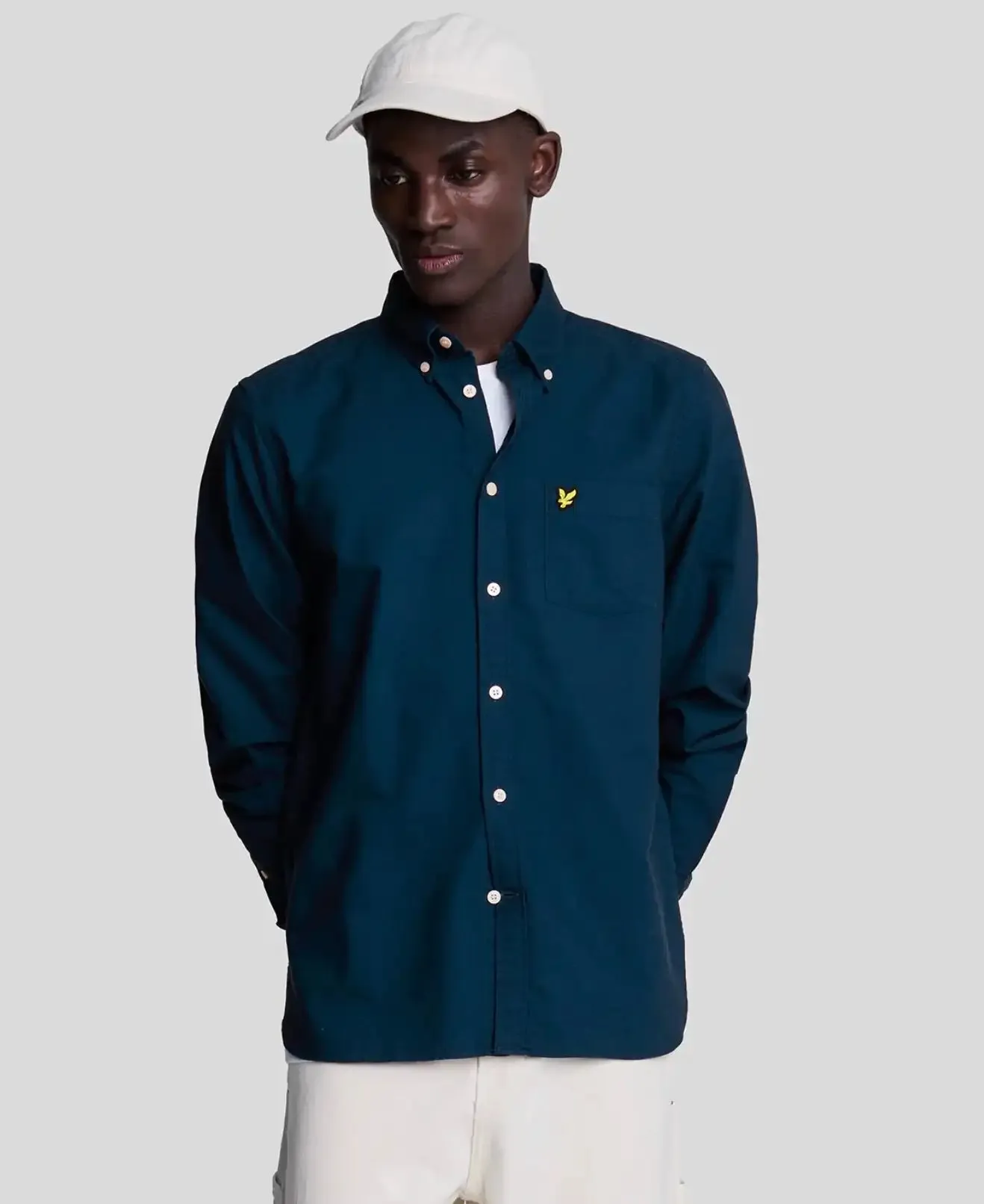 Lyle & Scott Mens Plain Oxford Shirt Apres Navy