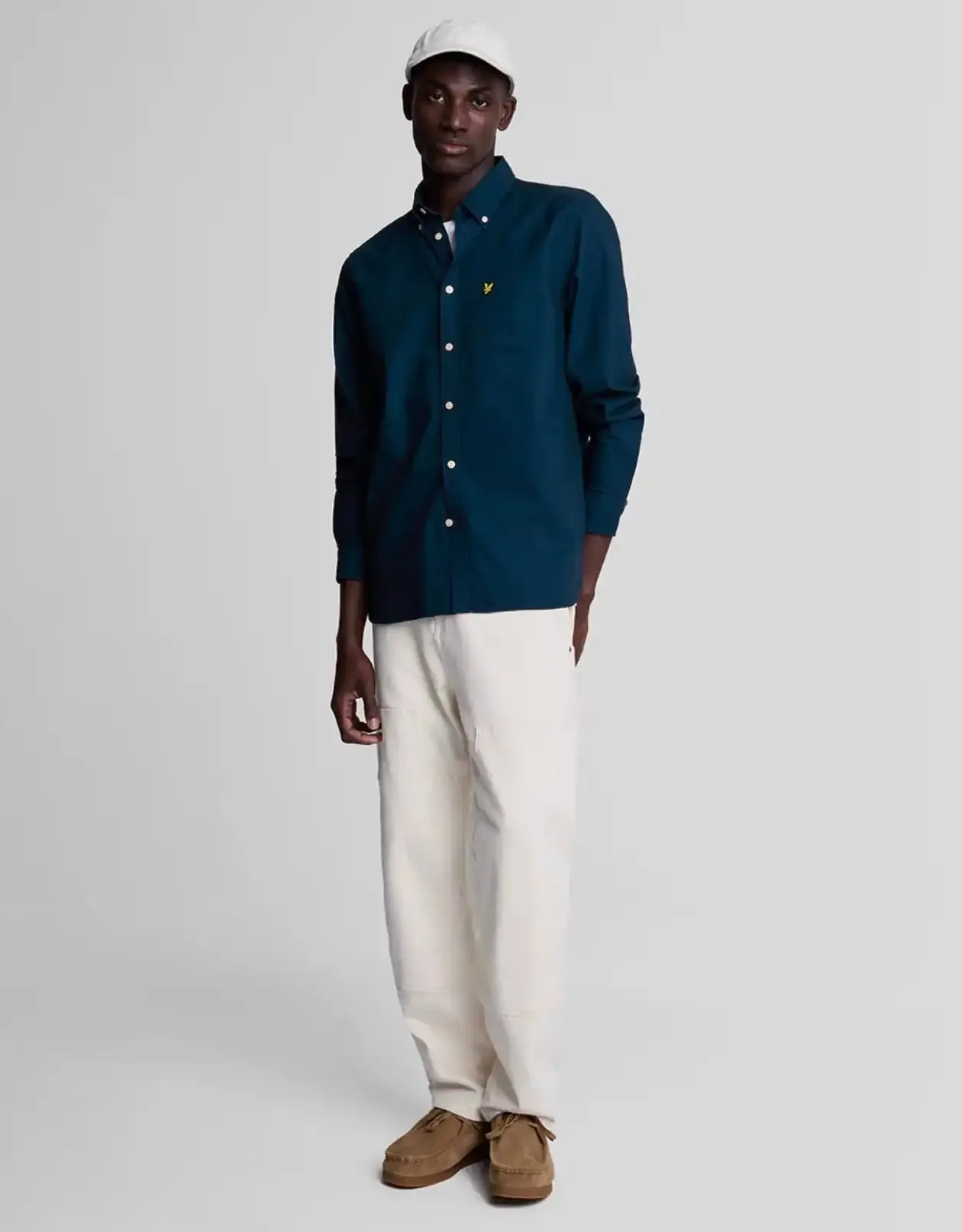 Lyle & Scott Mens Plain Oxford Shirt Apres Navy