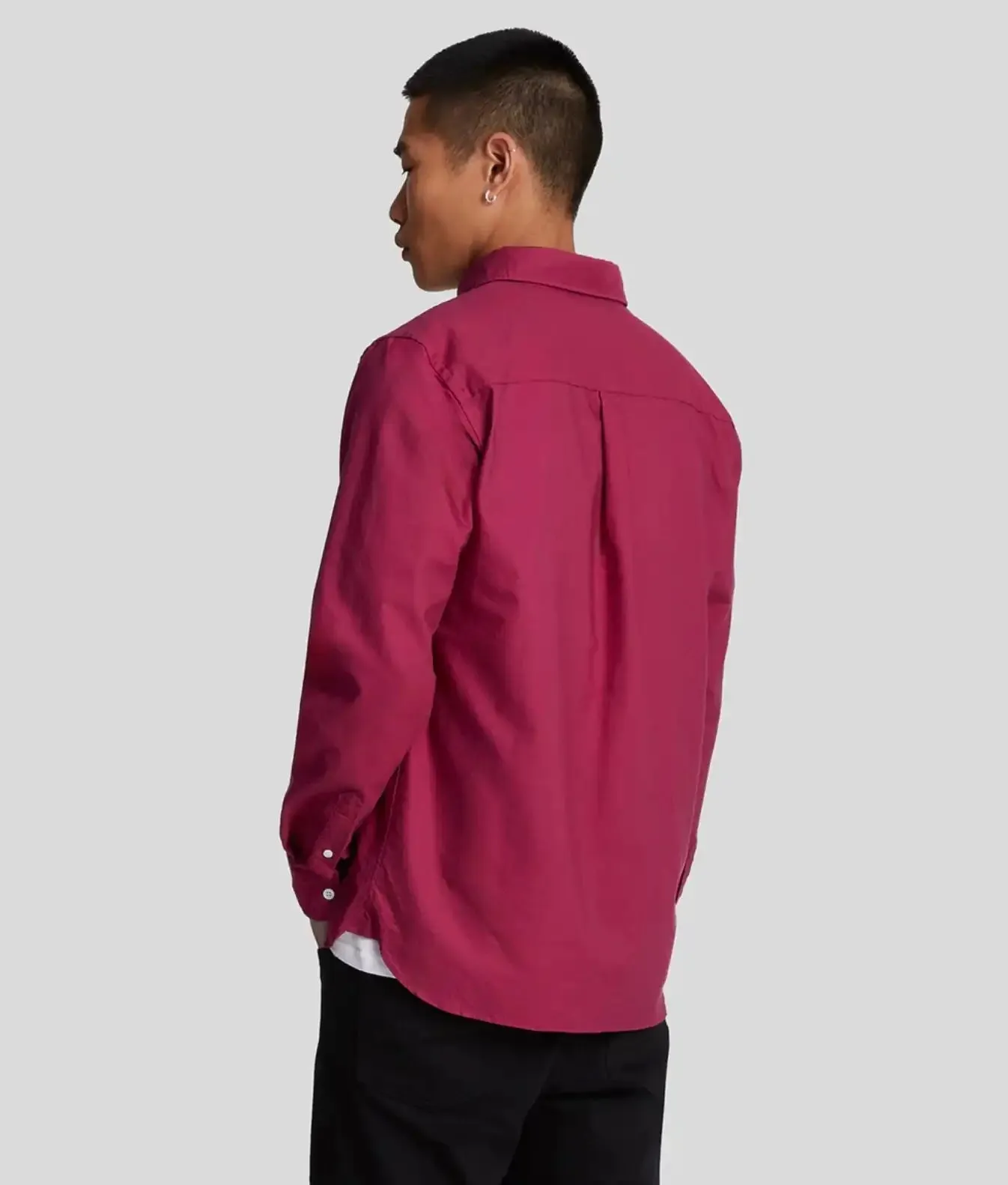 Lyle & Scott Mens Plain Oxford Shirt Rich Burgundy