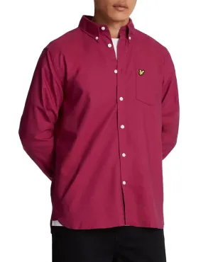 Lyle & Scott Mens Plain Oxford Shirt Rich Burgundy