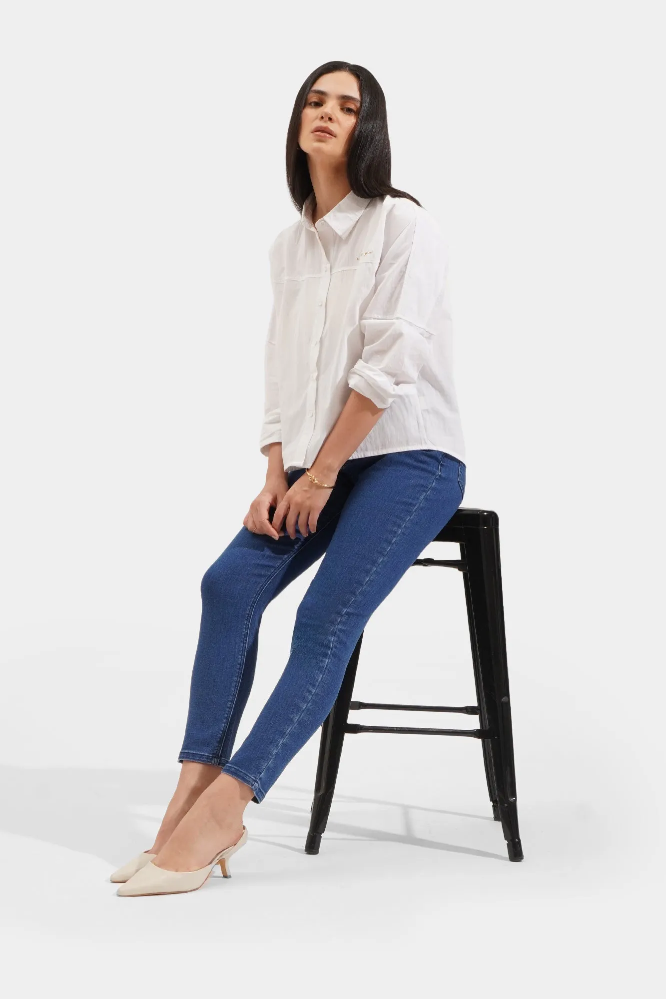 Made For Me: Drop Shoulder Button Down Shirt