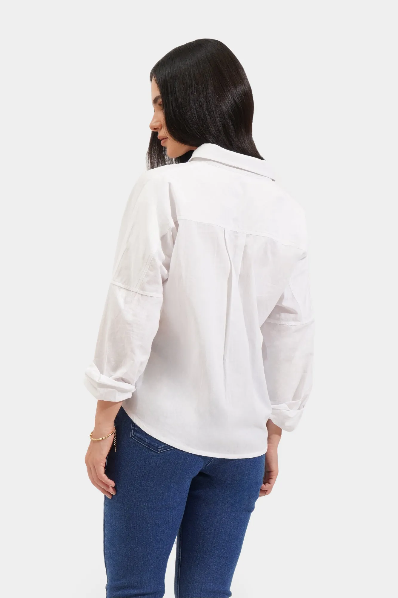 Made For Me: Drop Shoulder Button Down Shirt