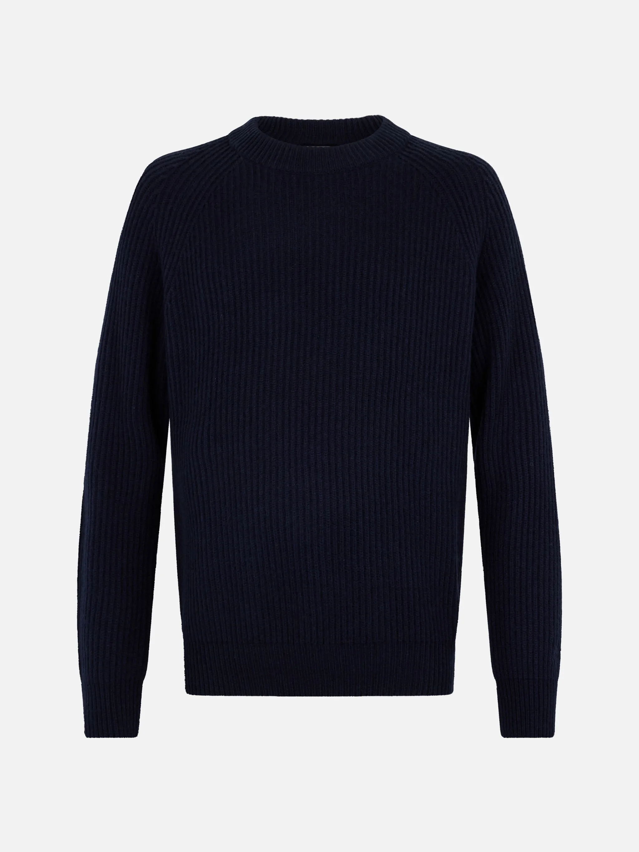 Man navy blue cashmere blend ribbed sweater Marine