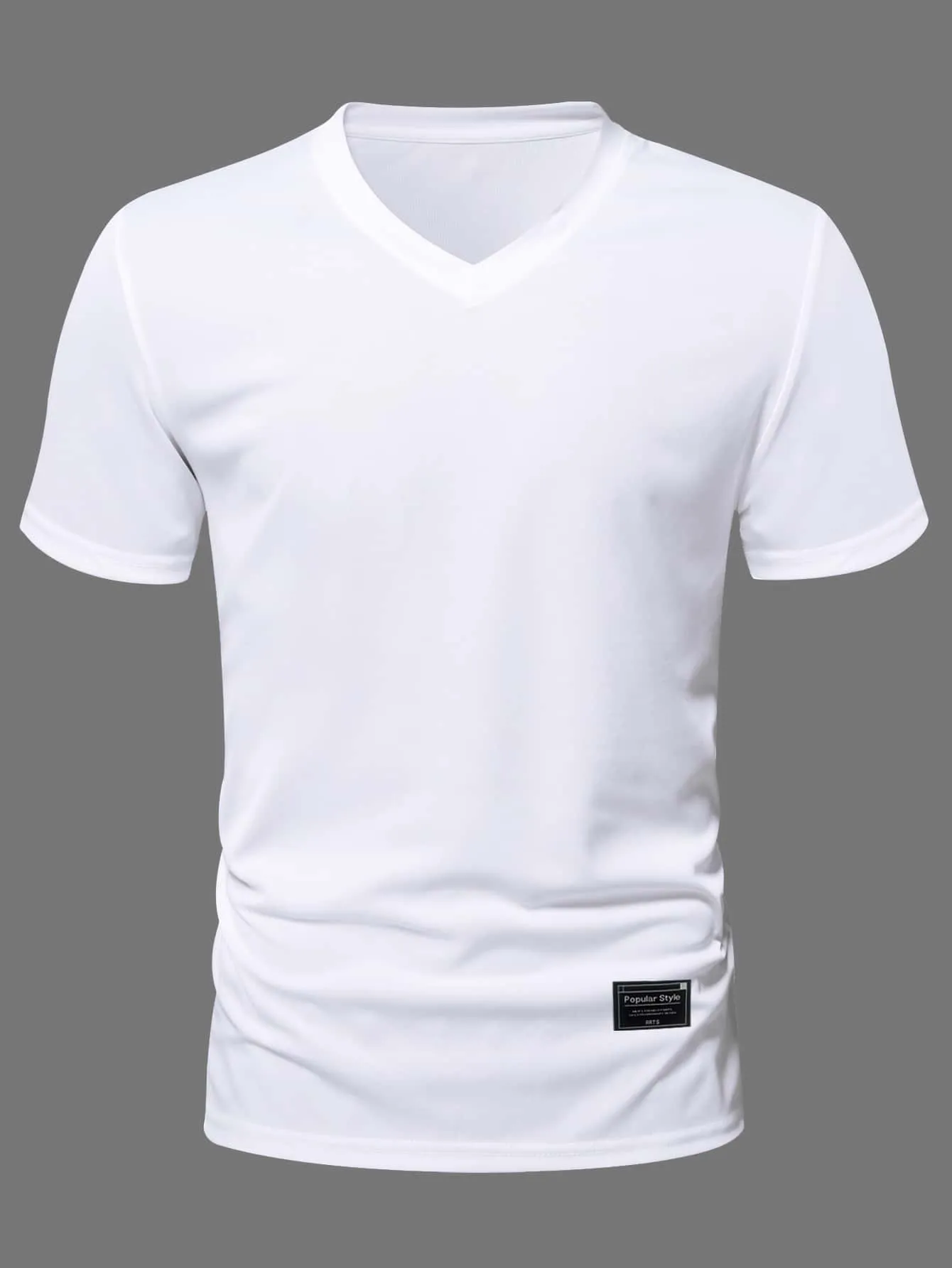 Manfinity Homme Men Patch Detail V Neck Tee