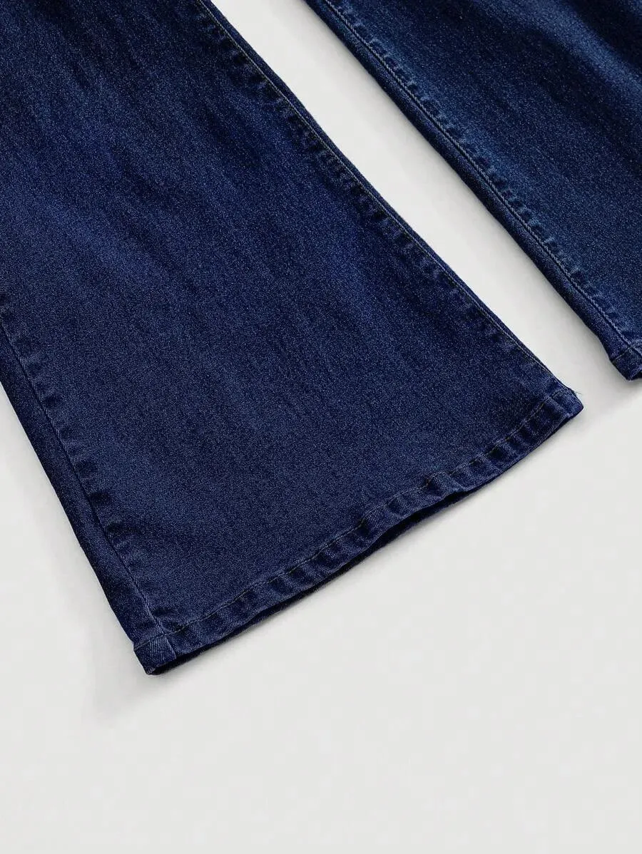 Marianna Elegant Denim Shirt – High Waist Skinny Fit – Blue