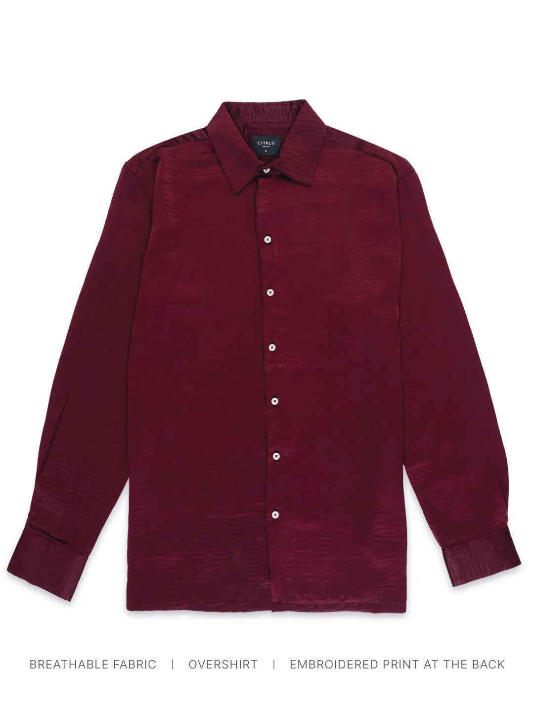 Maroon Plain Casual Shirt