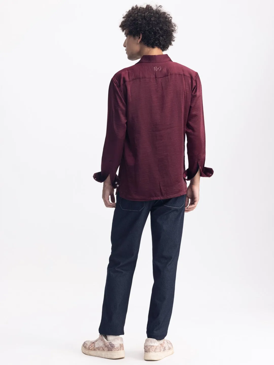 Maroon Plain Casual Shirt