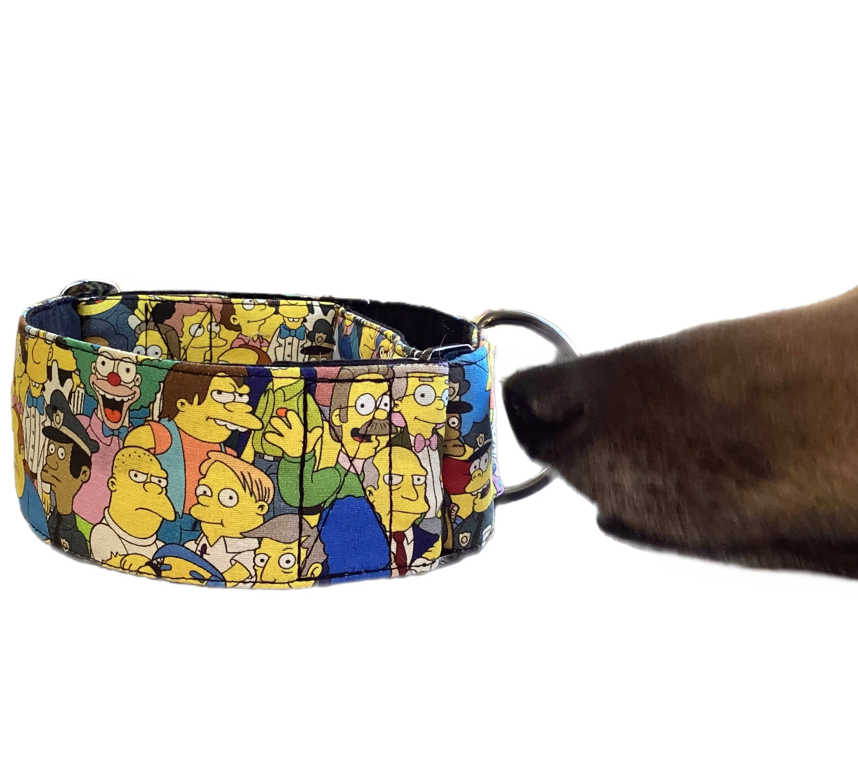 Martingale collar greyhound whippet  Simpsons family cotton fabric super soft