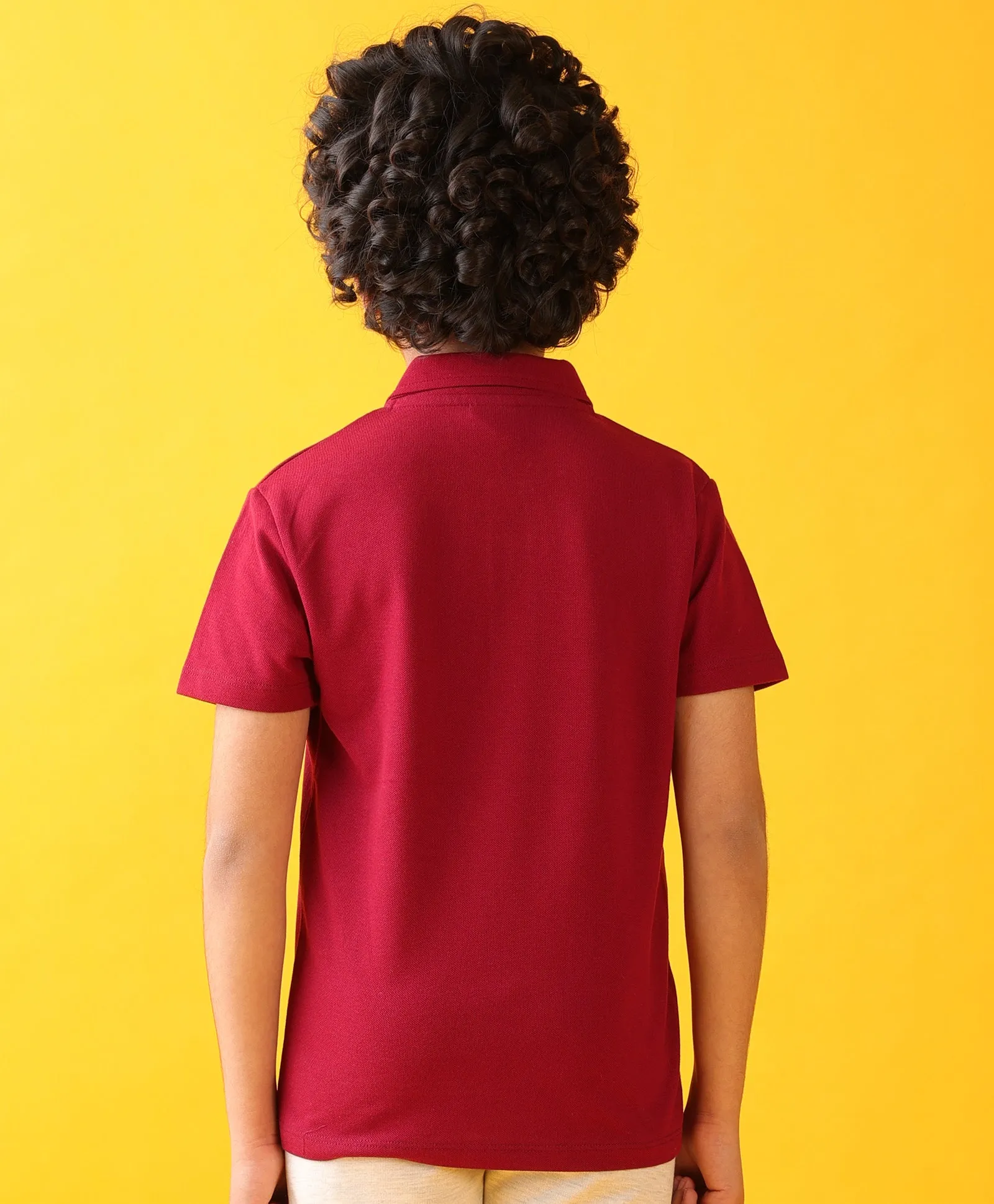 MEHROON POLO SUMMER BOYS T-SHIRT - MEHROON