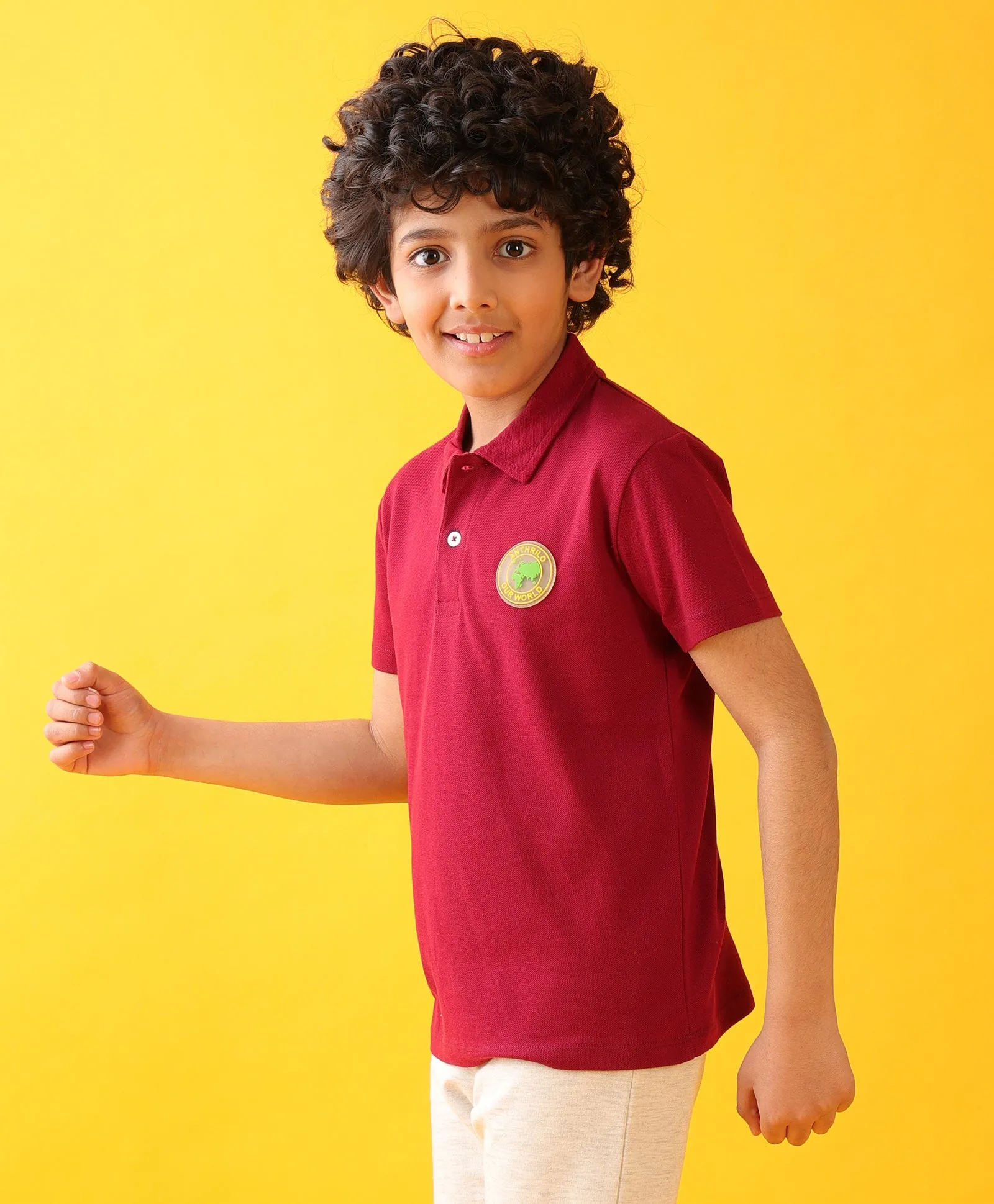 MEHROON POLO SUMMER BOYS T-SHIRT - MEHROON