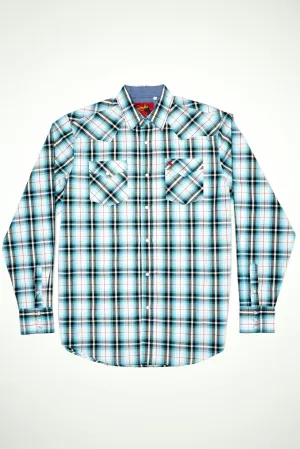 Men's Big & Tall Western Pearl Snap Plaid Shirt-PS400L-BT-493
