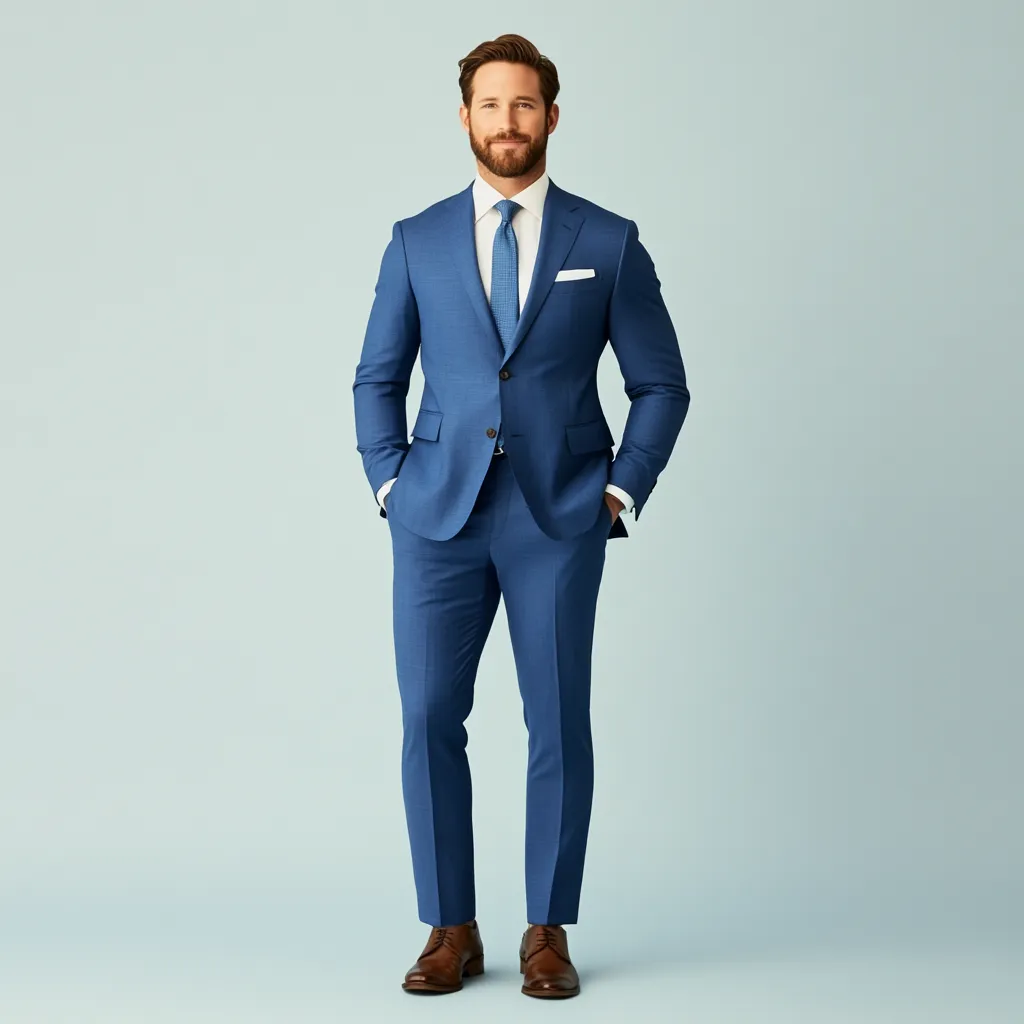 Men's Dark Blue Two-Piece Suit – Sophisticated Formal Wear for Every Occasion