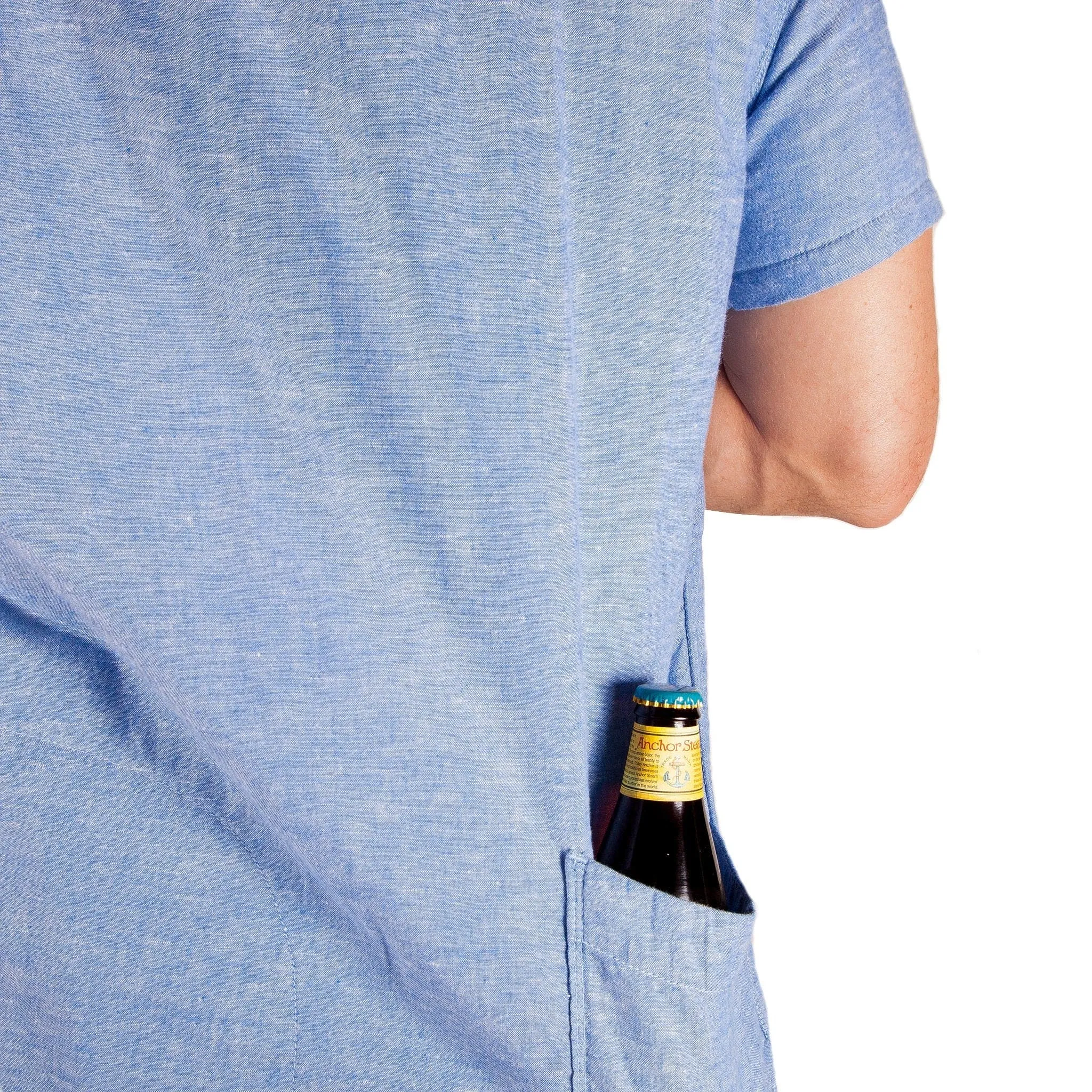 Men’s High Water Shirt - Chambray, Neptune Blue