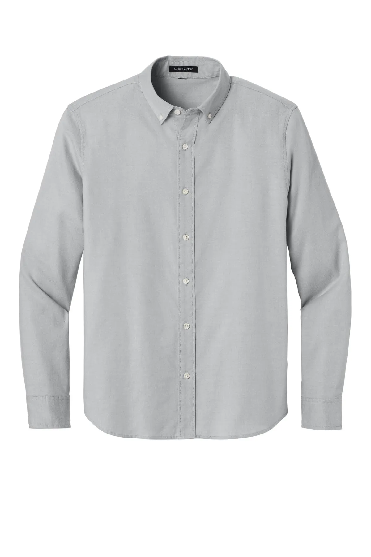 Mercer Mettle Long Sleeve Modern Oxford Shirt MM2002 Gusty Grey