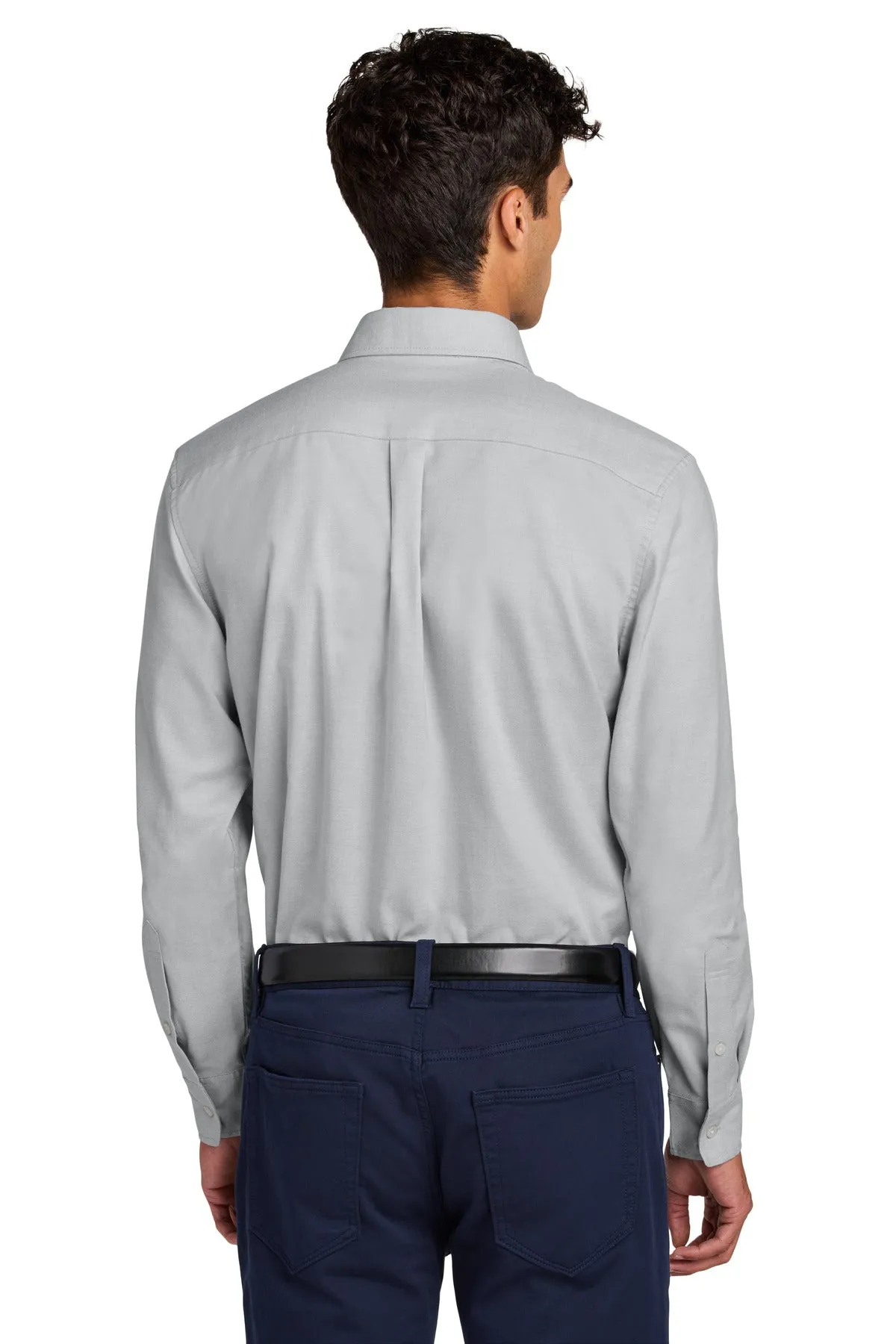 Mercer Mettle Long Sleeve Modern Oxford Shirt MM2002 Gusty Grey