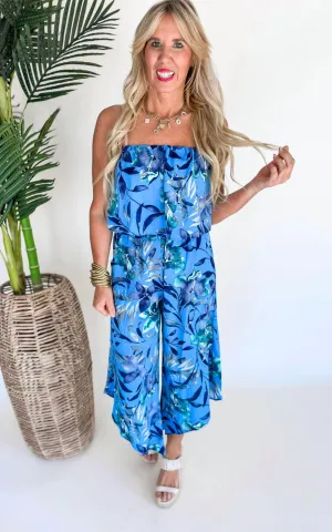 Miami Nights Slanted Hem Strapless Jumpsuit - Final Sale