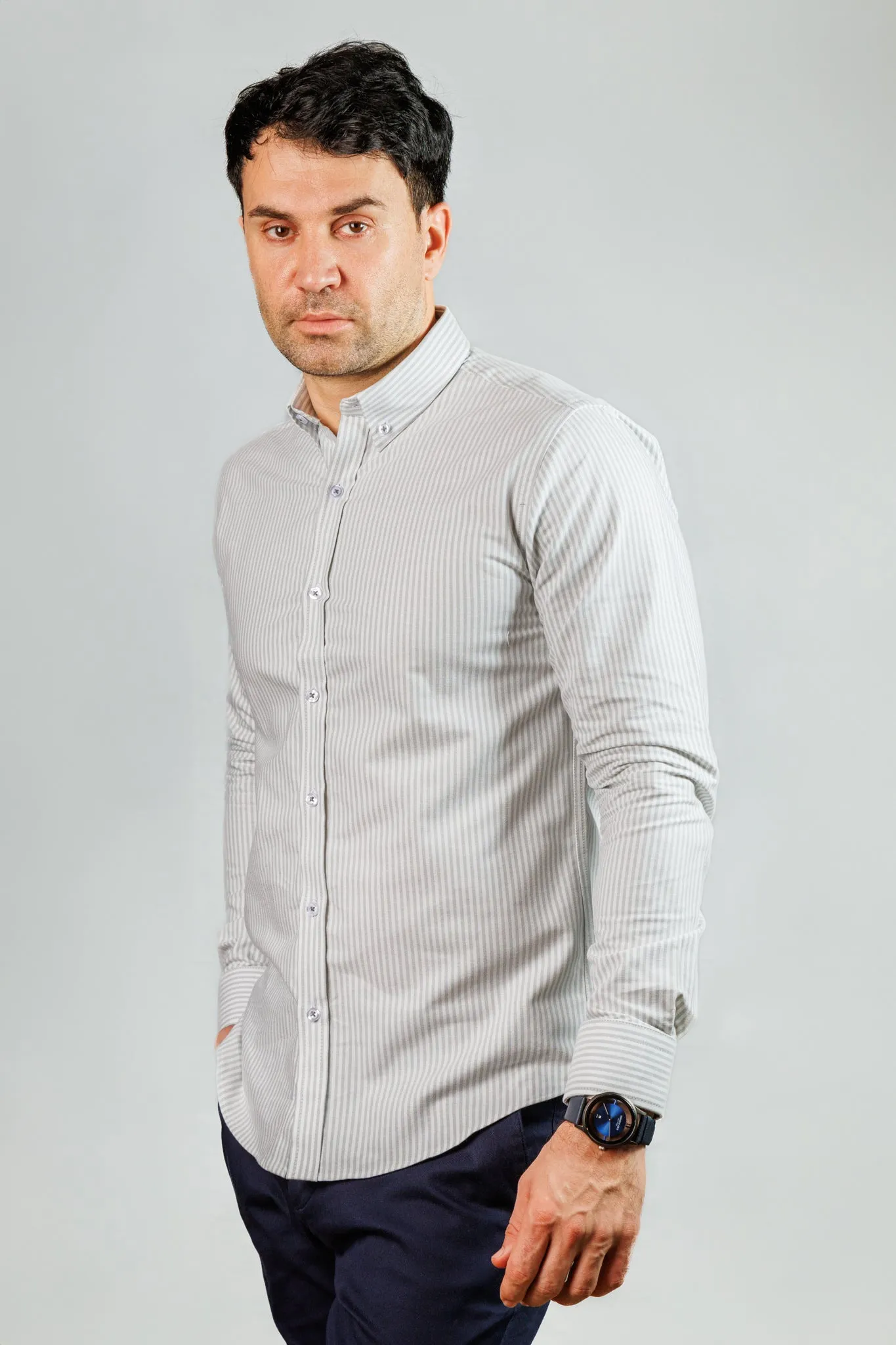Mini Stripe Button Down Oxford Shirt