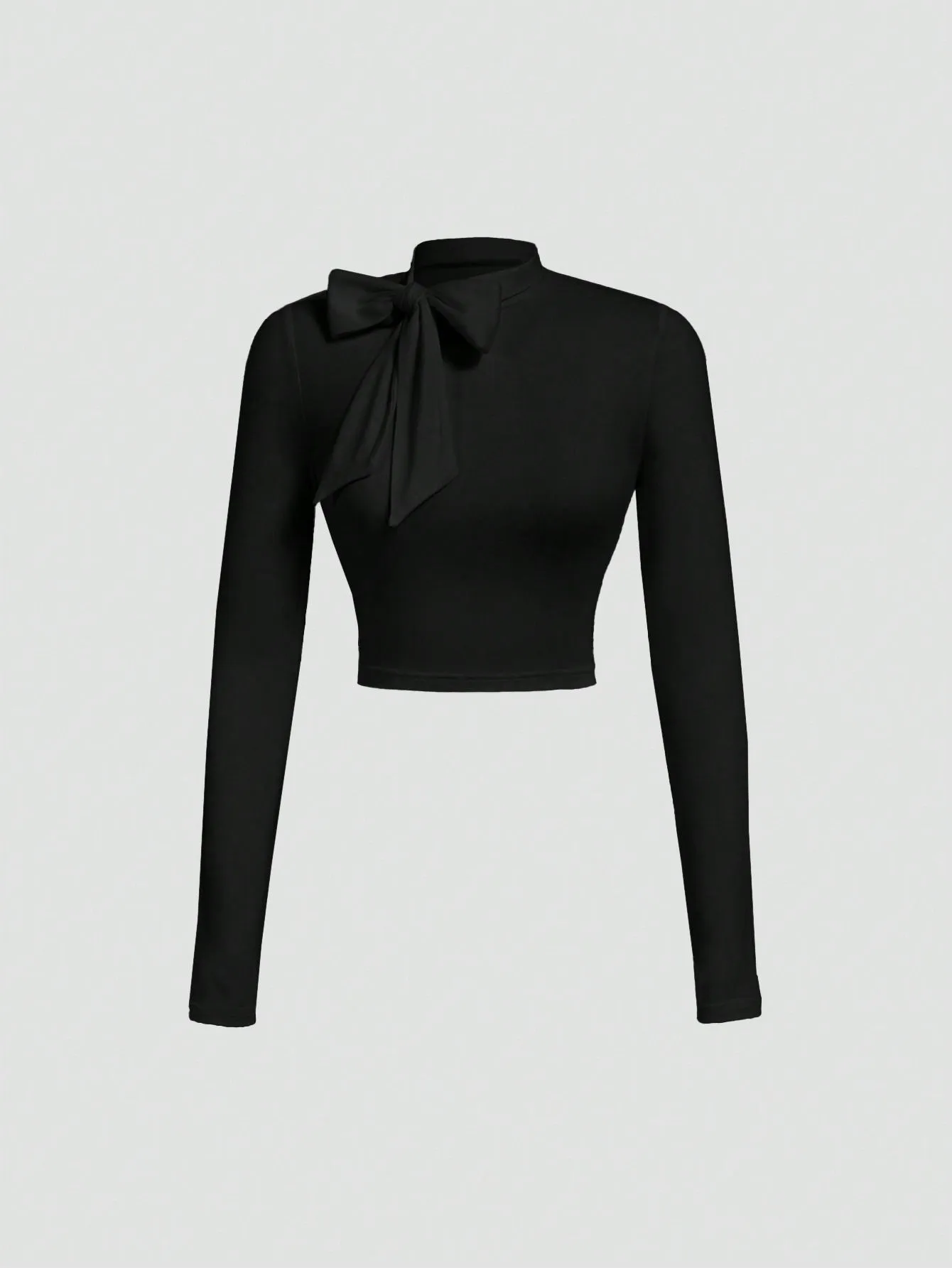 MOD Women's Spring And Autumn Casual White Bow Tie T-Shirt