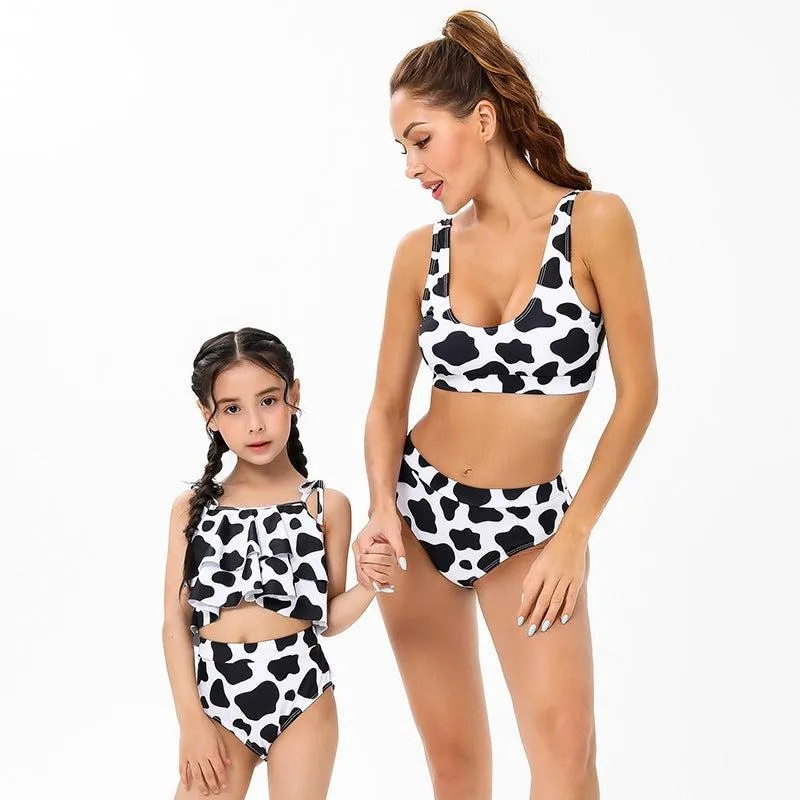 Mommy & Me Matching Leopard Print Two Piece Swimsuit