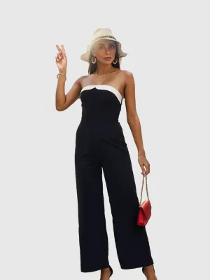 Monochrome Strapless Black Jumpsuit