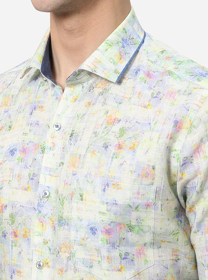 Multicolor Printed Slim Fit Party Wear Shirt | JB Studio