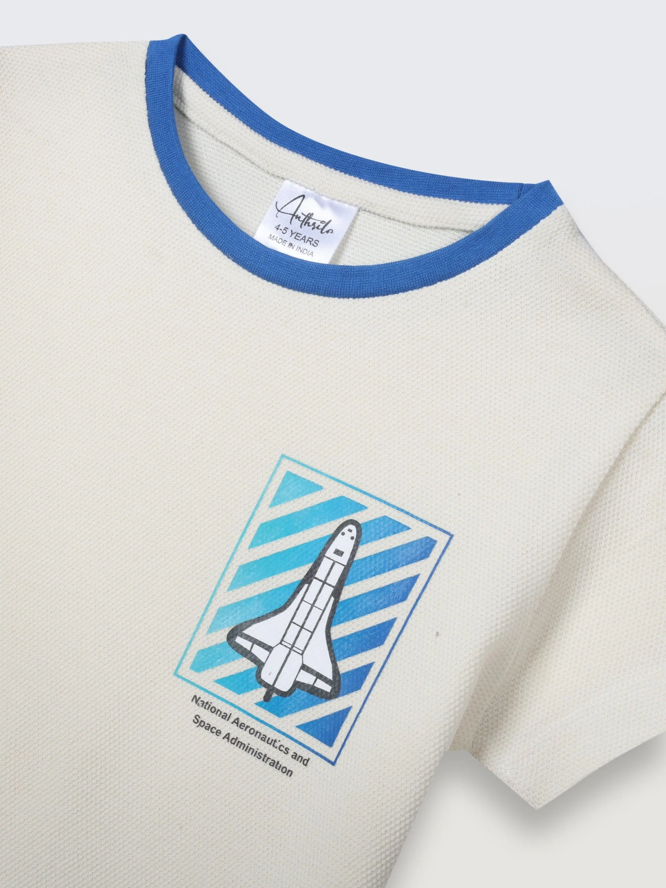NATIONAL AERO SHORT SLEEVE BOYS T-SHIRT - OFF WHITE