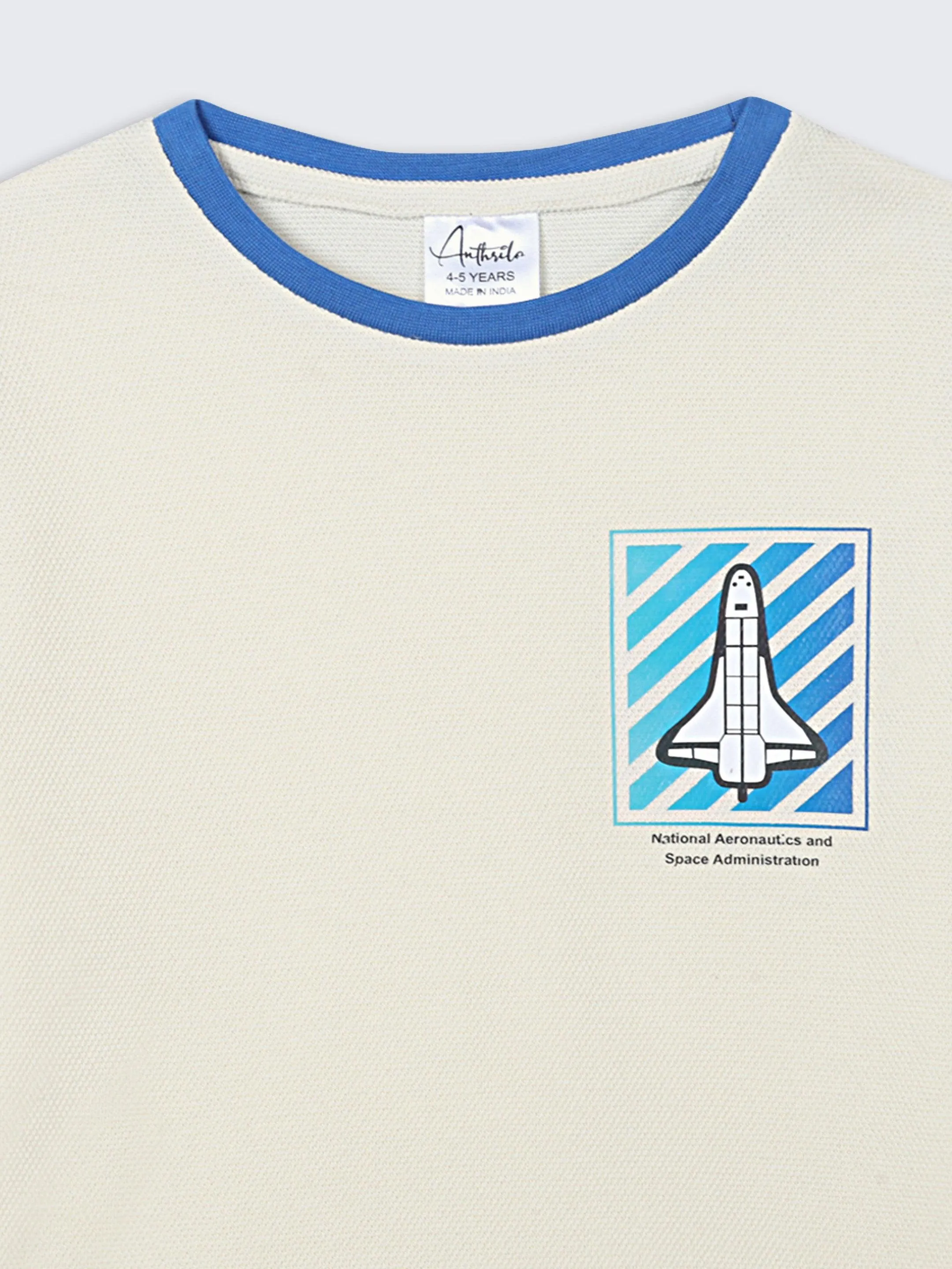 NATIONAL AERO SHORT SLEEVE BOYS T-SHIRT - OFF WHITE