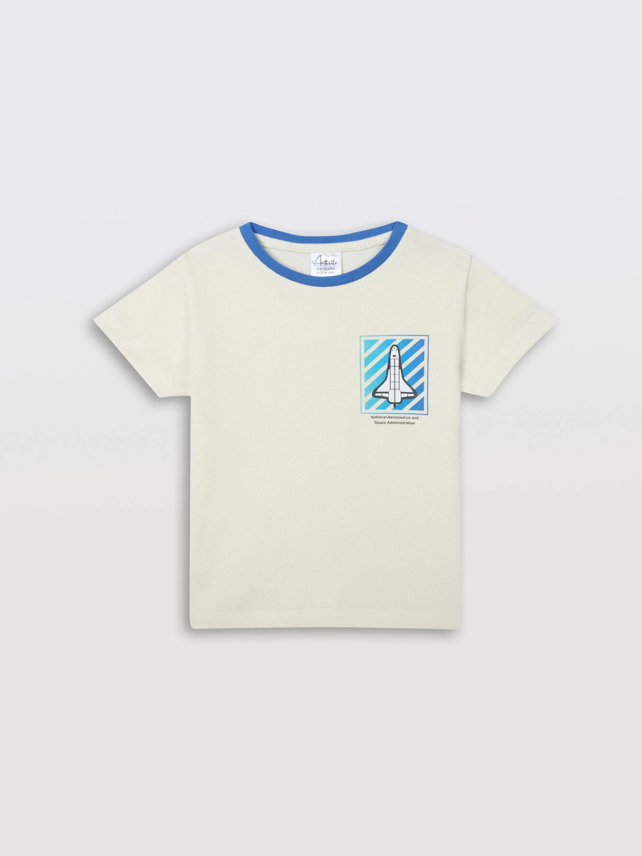 NATIONAL AERO SHORT SLEEVE BOYS T-SHIRT - OFF WHITE