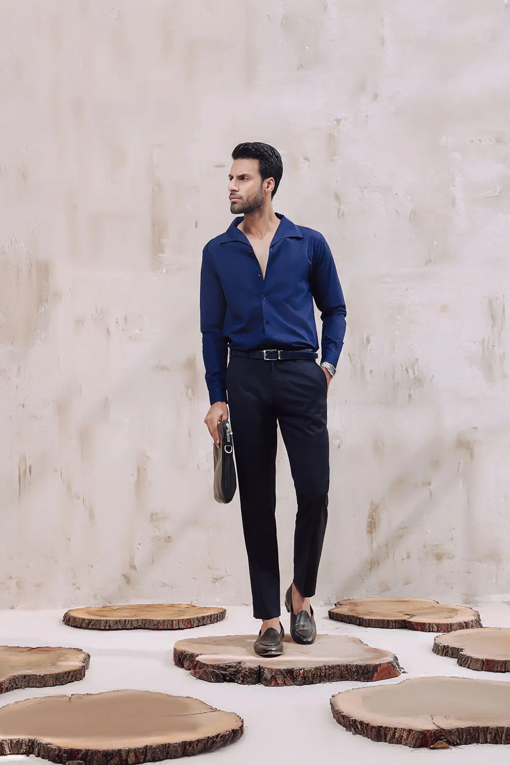 Navy Blue Sailor Collar Shirt